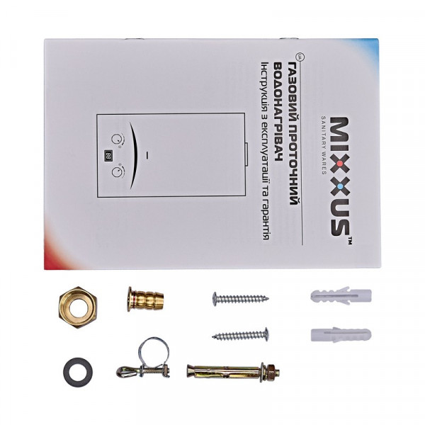 Газова колонка MIXXUS GWH-0410 BASIC GLASS димохідна 10 л/хв (панель зі скла з малюнком) (WH0025)