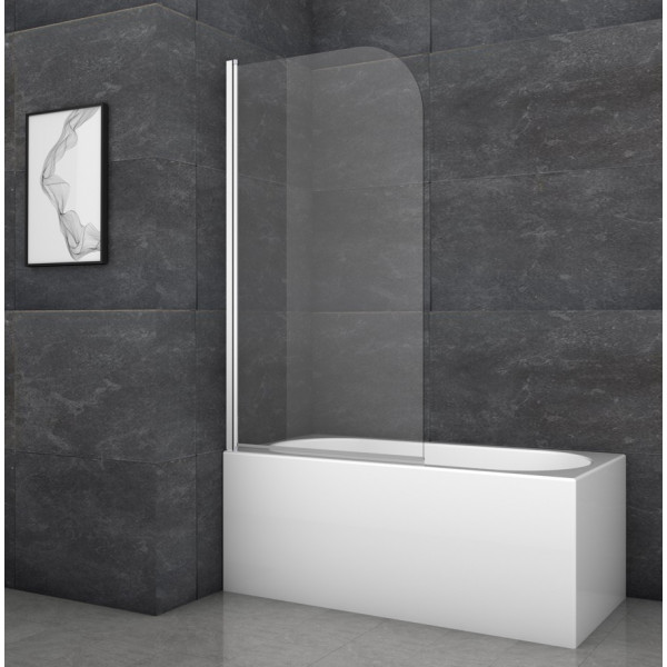 Шторки скляні на ванну Koer SR BS01-80x140-TR-01 прозоре скло 6мм, хром (KR5400)