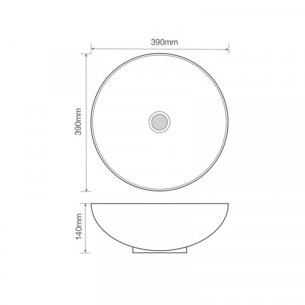 Раковина накладна Mixxus Premium ELLIPSE-0106 MARBLE 390х390х140mm (MP6533)