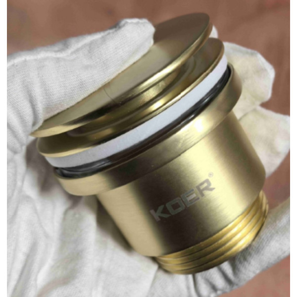 Донний клапан для раковини Koer PW-11-12 1 1/4''  універсальний (з/без перел) СLICK-СLACK (Колір зол.мат) (KR5794)