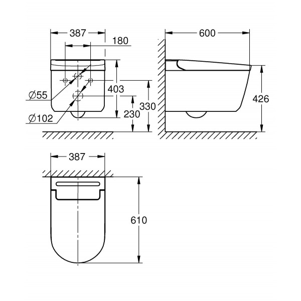 Унітаз-біде Grohe Sensia Pro настінний (36508SH0)