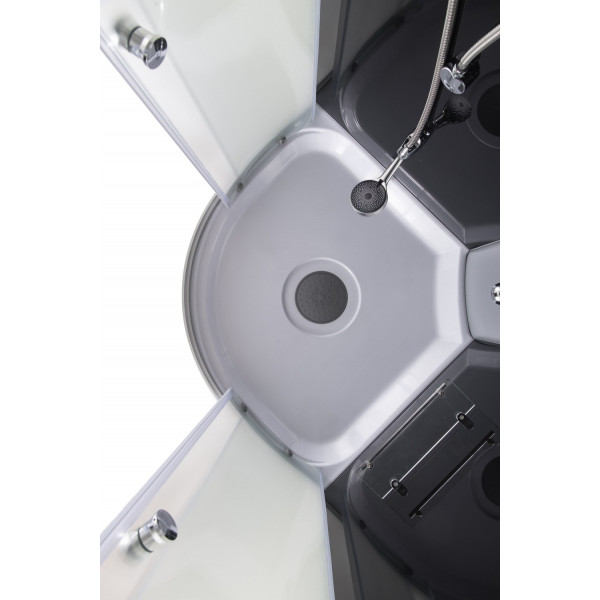 Бокс душовий без гідромасажу Mixxus STRONG SB01-90x90x215-FB SATIN з високим піддоном (MI6884)