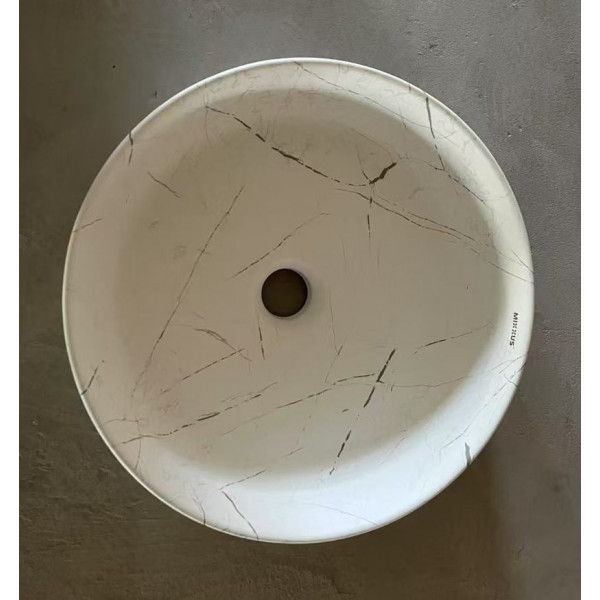 Раковина накладна Mixxus Premium WAVE-0102 MARBLE 370х370х130mm (MP6528)