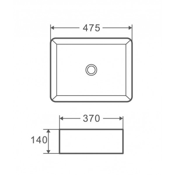 Умивальник накладний керамічний Mixxus Premium Quadro-0101 475x370x140mm (MP6487)