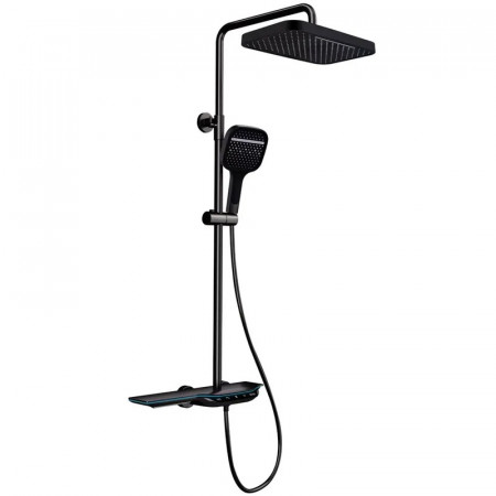 Душова колона з термостатичним змішувачем MIXXUS PREMIUM SPACE-009-J BLACK з кнопковим перемикачем, 3 режими (MI7011)
