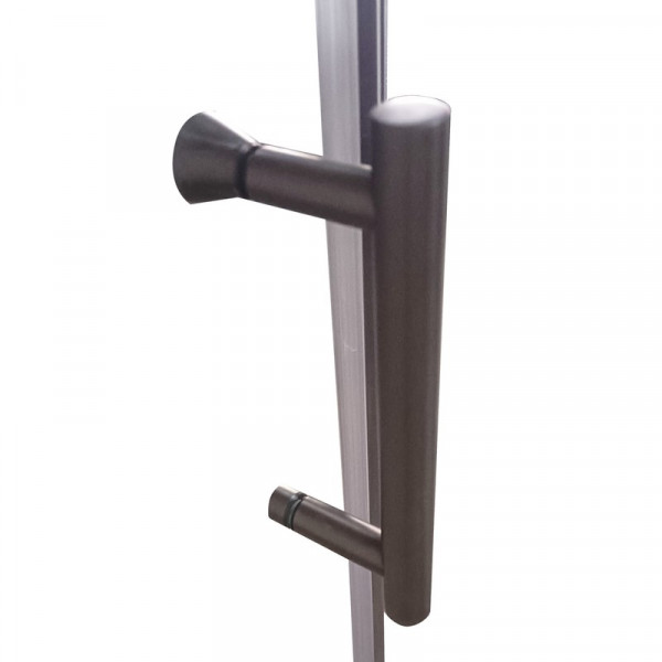 Душова кабіна без піддону Koer SR SC03-90x90x200-TR-07 прозоре скло Easy Clean 6мм, графіт (KR5359)