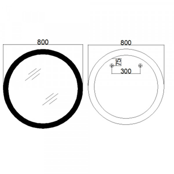 Дзеркало Mixxus PLAIN MC10-80 з Led Touch, Anti-fog, димером, регулятором яскравості, годинником (MI6932)