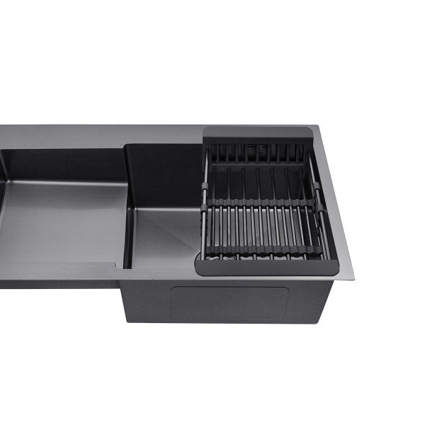 Комплект кухонна мийка Kroner Schwarze-7848RHM PVD + змішувач Edelstahl Klassisch-SCH035PVD + дозатор Spender-SCH049
