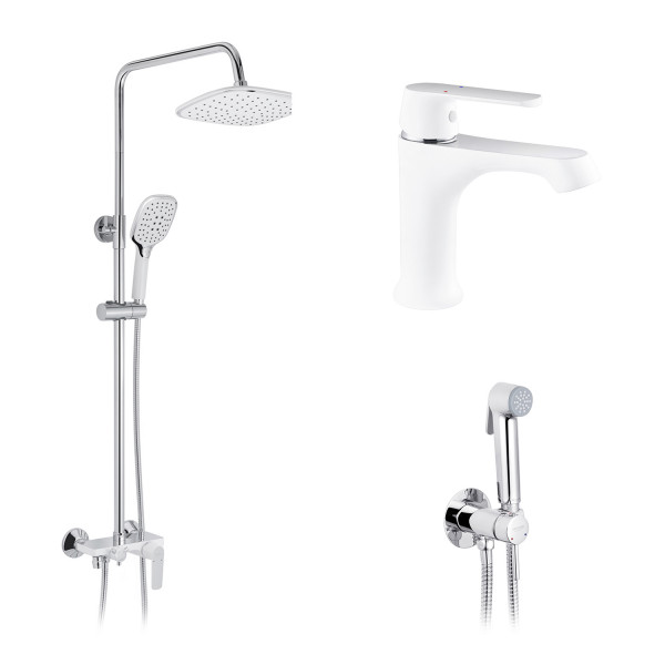 Набор 3 в 1 душова система Kroner Armada-W063 + змішувач Armada-W010 + змішувач Bidet-C082