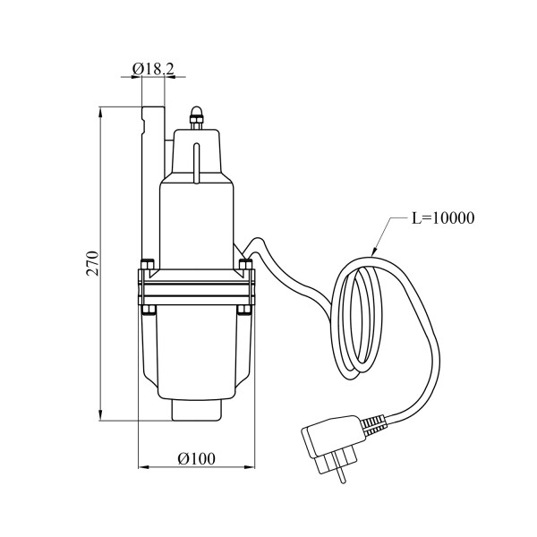 Насос глибинний вібраційний Pumpman TVM60-10 Нmax 70 м Qmax 1,1 куб.м 250 Вт