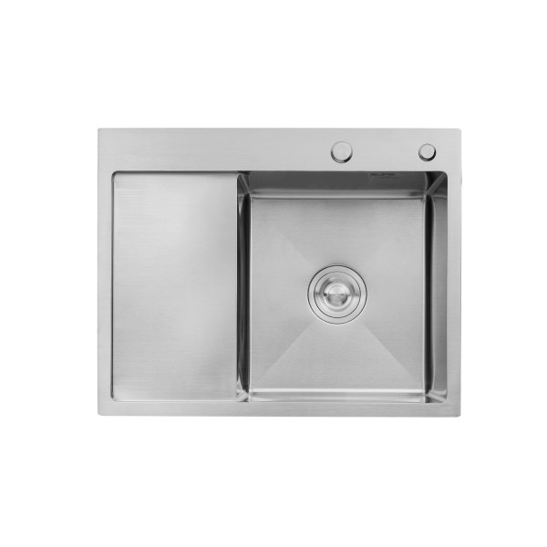 Комплект кухонна мийка Kroner Gebürstet-6350RHM + змішувач Küche-C031GRA + дозатор Spender-016