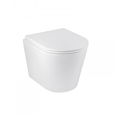 Унитаз подвесной безободковый Kroner Armada WHI513636 RIMLESS с сиденьем Slim Duroplast / Soft-close / Quick relase (KA513636WHIR)