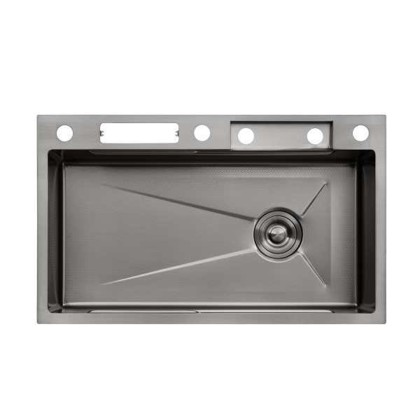 Кухонна мийка Kroner KRP Schwarze - SET7545NB PVD (3.0/0.8 мм)