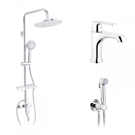Набор 3 в 1 душевая система Kroner Armada-C064K + смеситель Armada-C010 + смеситель Bidet-C082