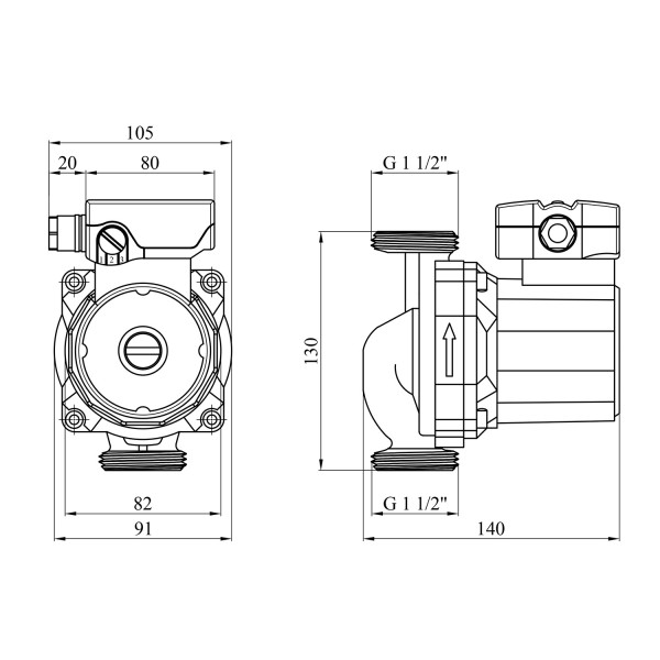 Насос циркуляційний Forwater RS 25/7-130 Grey (Wilo)