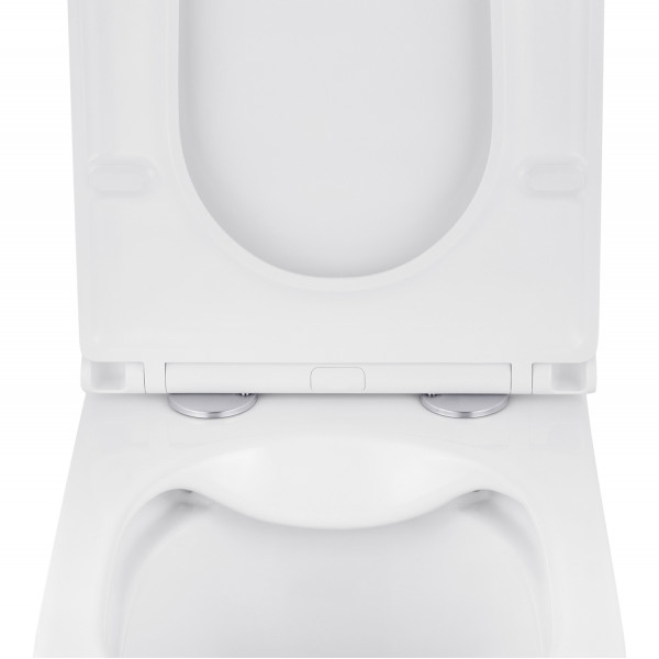 Унітаз підвісний безобідковий Kroner Eifel WHI493436 RIMLESS з сидінням Slim Duroplast / Soft-close / Quick relase (KE493436WHIR)