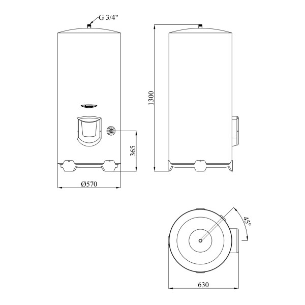 Водонагрівач Ariston ARI 200 STAB 570 THER MO EU з мокрим ТЕНом 3000595
