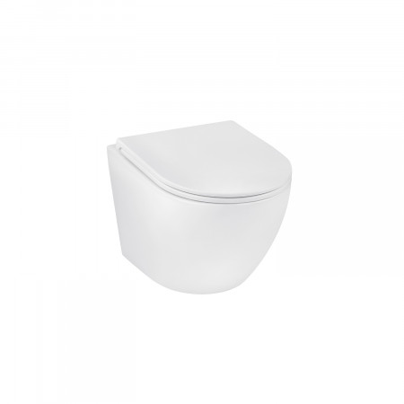 Унитаз подвесной безободковый Kroner Harz WHI493736 RIMLESS с сиденьем Slim Duroplast / Soft-close / Quick relase (KH493736WHIR)