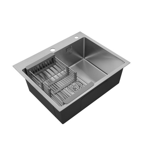 Комплект кухонна мийка Kroner Gebürstet-6050HM + змішувач Küche-C031GRA + дозатор Spender-016