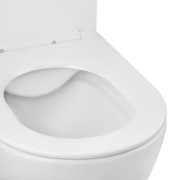 Унітаз підвісний безобідковий Kroner Harz WHI523632 RIMLESS з сидінням (KH523632WHIR)