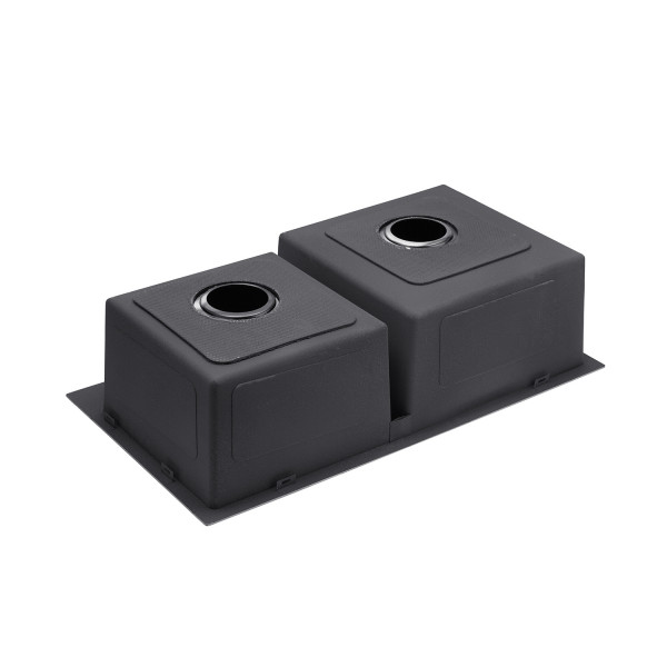 Комплект кухонна мийка Kroner Schwarze-7843ZHM PVD + змішувач Edelstahl Klassisch-PVD03817BLK + дозатор Spender-026