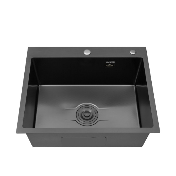 Комплект кухонна мийка Kroner Derby-6050HM PVD + змішувач Edelstahl Klassisch-SCH035PVD + дозатор Spender-026