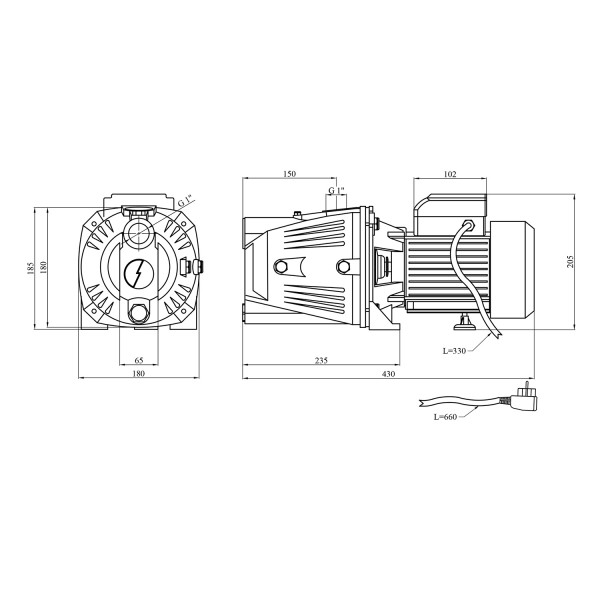 Насос поверхневий Grandwater JET100L 1,1 кВт