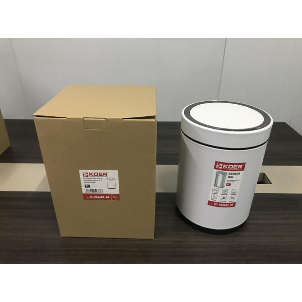 Відро для сміття сенсорне кругле KOER TC-020609-08 9 л (колір білий) (KR5938)