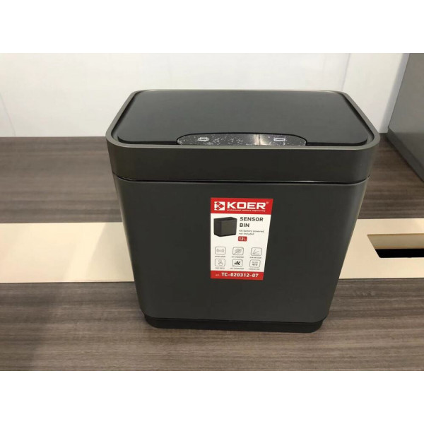 Відро для сміття сенсорне прямокутне KOER TC-020312-07 12 л (колір графіт) (KR5587)