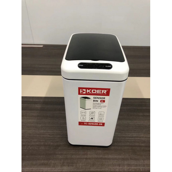 Відро для сміття сенсорне прямокутне KOER TC-020408-08 8 л (колір білий) (KR5589)