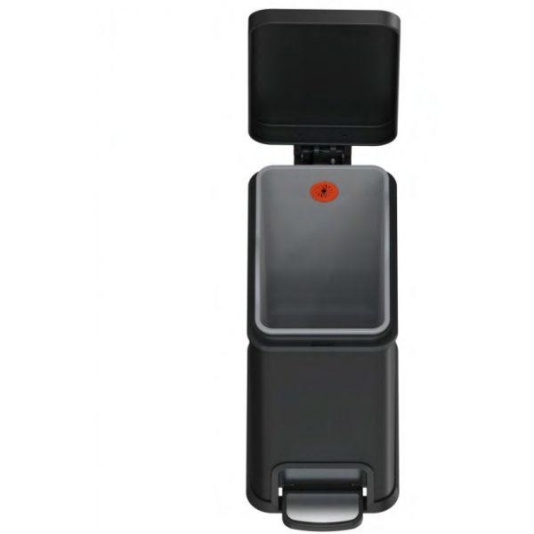 Відро для сміття з плавним закриттям прямокутне KOER TC-010108-05 8 л (колір чорний) (KR5593)