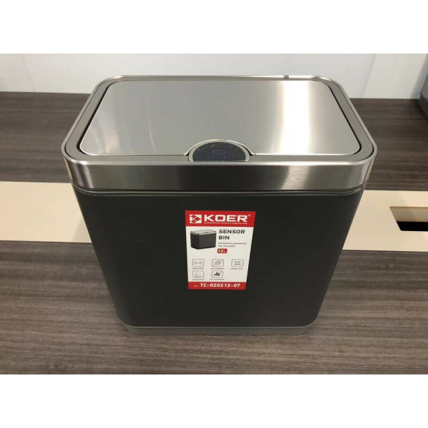 Відро для сміття сенсорне прямокутне KOER TC-020212-07 12 л (колір графіт) (KR5585)