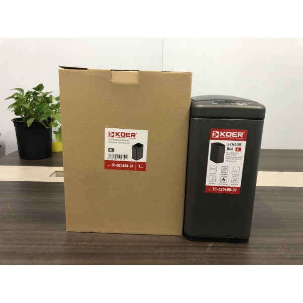 Відро для сміття сенсорне прямокутне KOER TC-020408-07 8 л (колір графіт) (KR5590)