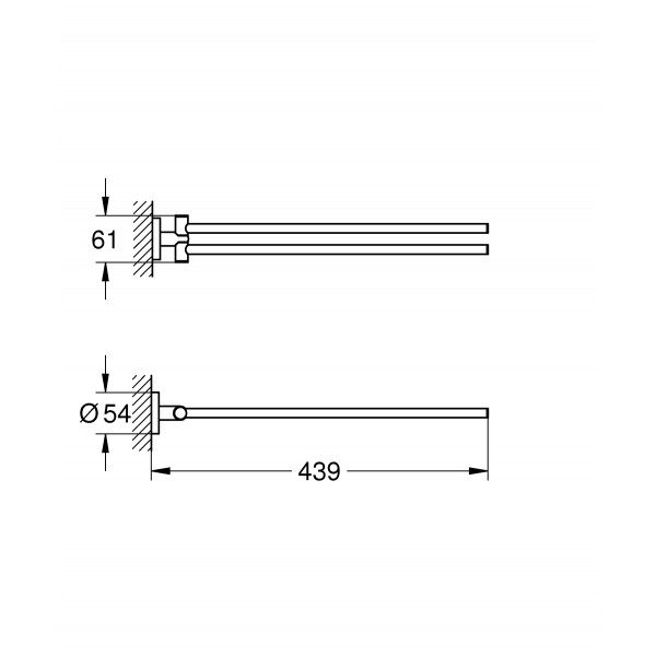 Подвійний тримач для рушників Grohe Essentials New (40371001)