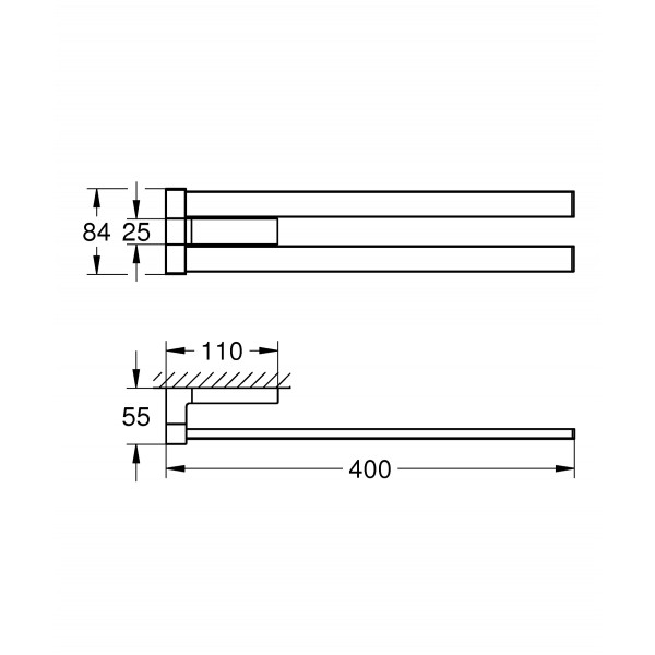 Подвійний тримач для рушників Grohe Selection Cube (40768000)