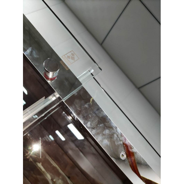 Двері у нішу розсувні KOER SR SD02-120x200-TR-01 прозоре скло EASY CLEAN 8мм хром (KR5384)