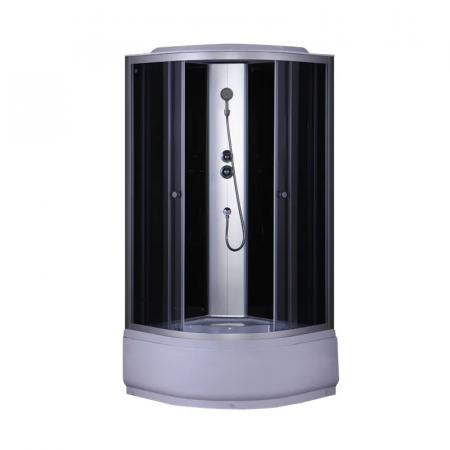 Бокс душовий без гідромасажу Mixxus STRONG SB01-90x90x215-GR SATIN з високим піддоном (MI6885)