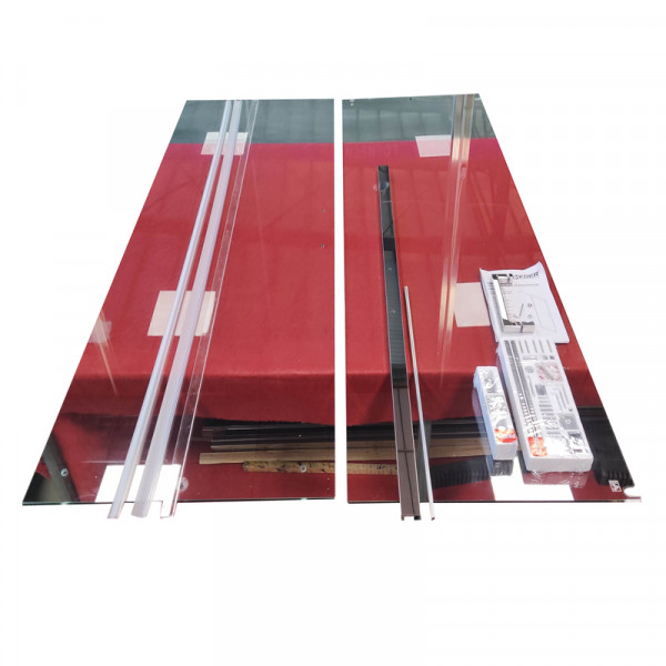 Двері у нішу розсувні KOER SR SD02-140x200-TR-01 прозоре скло EASY CLEAN 8мм хром (KR5383)