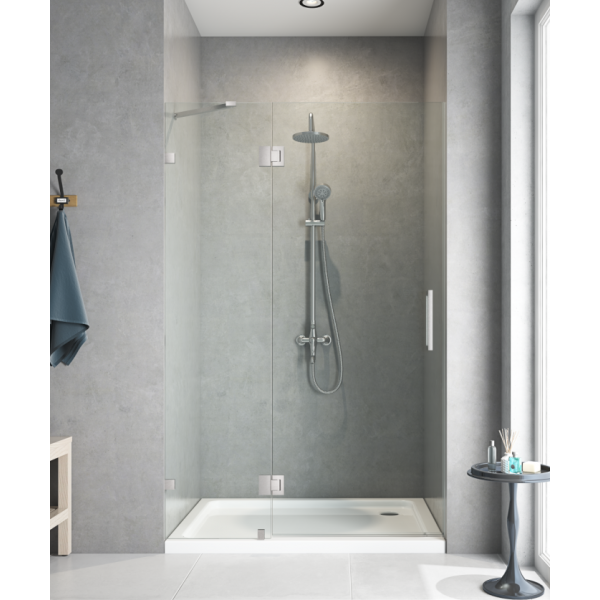 Двері у нішу розпашні KOER SR SD04-120x200-TR-01 прозоре скло EASY CLEAN 10мм хром (KR5387)