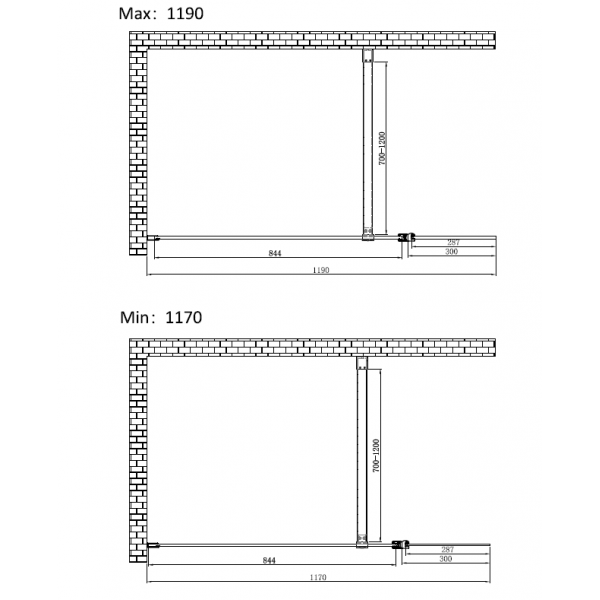 Душова перегородка Koer SR SP03-120x200-TR-01 Walk-In прозоре скло Easy Clean 8мм, хром (KR5398)