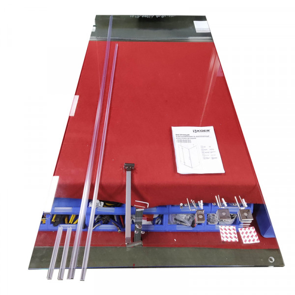 Бічна стінка до кабіни KOER SR SW04-90x200-TR-01 прозоре скло EASY CLEAN 10мм хром (KR5390)