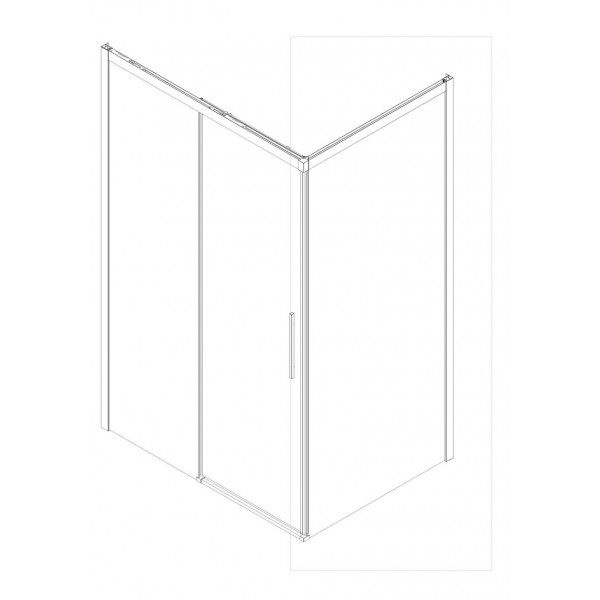 Бічна стінка до кабіни KOER SR SW05-90x200-TR-01 прозоре скло EASY CLEAN 6мм хром (KR5407)