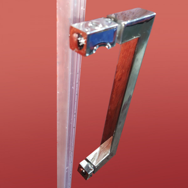 Двері у нішу розсувні KOER SR SD02-140x200-TR-01 прозоре скло EASY CLEAN 8мм хром (KR5383)