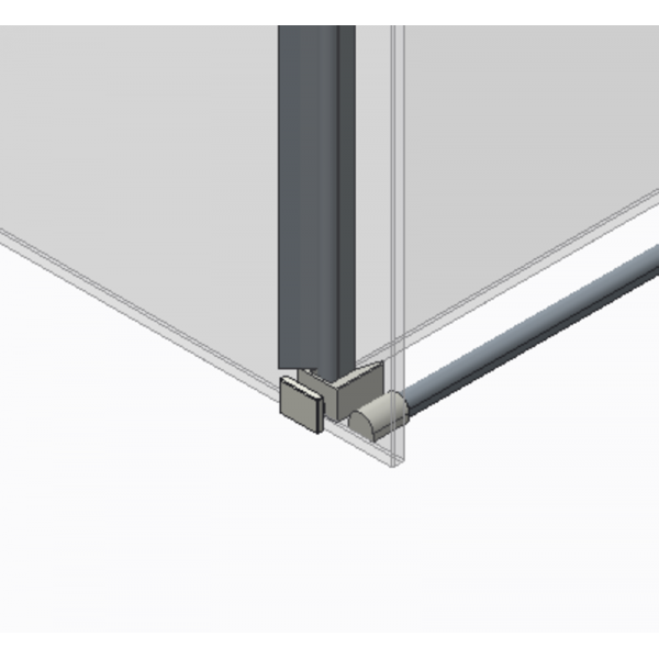 Бічна стінка до кабіни KOER SR SW01-90x200-TR-07 прозоре скло EASY CLEAN 8мм графіт (KR5382)