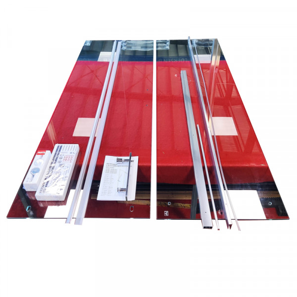 Двері у нішу розсувні KOER SR SD01-140x200-TR-01 прозоре скло EASY CLEAN 8мм хром (KR5380)