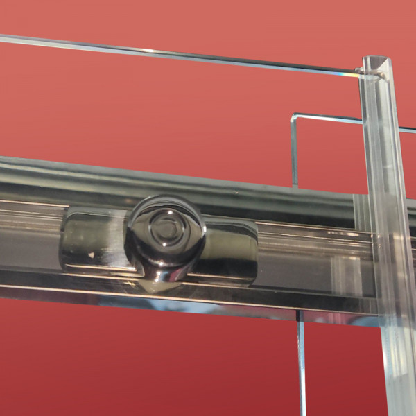 Двері у нішу розсувні KOER SR SD02-140x200-TR-01 прозоре скло EASY CLEAN 8мм хром (KR5383)
