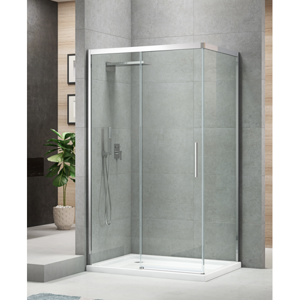 Бічна стінка до кабіни KOER SR SW05-90x200-TR-01 прозоре скло EASY CLEAN 6мм хром (KR5407)