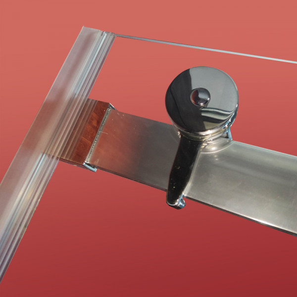 Двері у нішу розсувні KOER SR SD01-140x200-TR-01 прозоре скло EASY CLEAN 8мм хром (KR5380)
