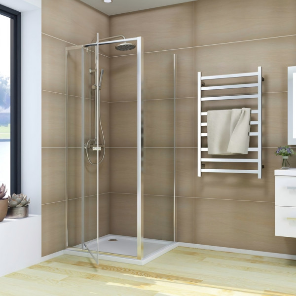 Душова кабіна без піддону Koer SR SC05-90x90x195-TR-01 прозоре скло Easy Clean 6мм, хром (KR5363)