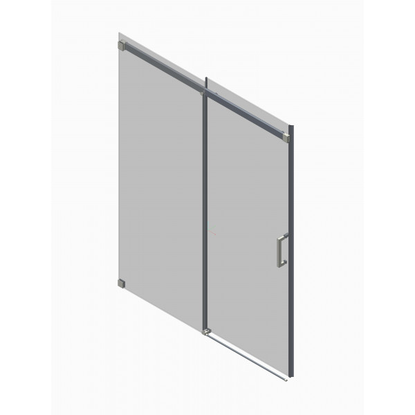 Двері у нішу розсувні KOER SR SD02-140x200-TR-01 прозоре скло EASY CLEAN 8мм хром (KR5383)